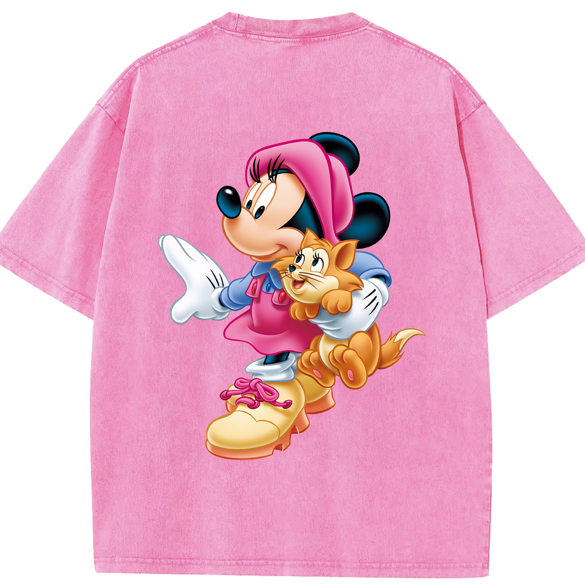 （画像用） ミッキーマウス Mickey Mouse 綿100% ヴィンテージ風 半袖Tシャツ（背面プリント）